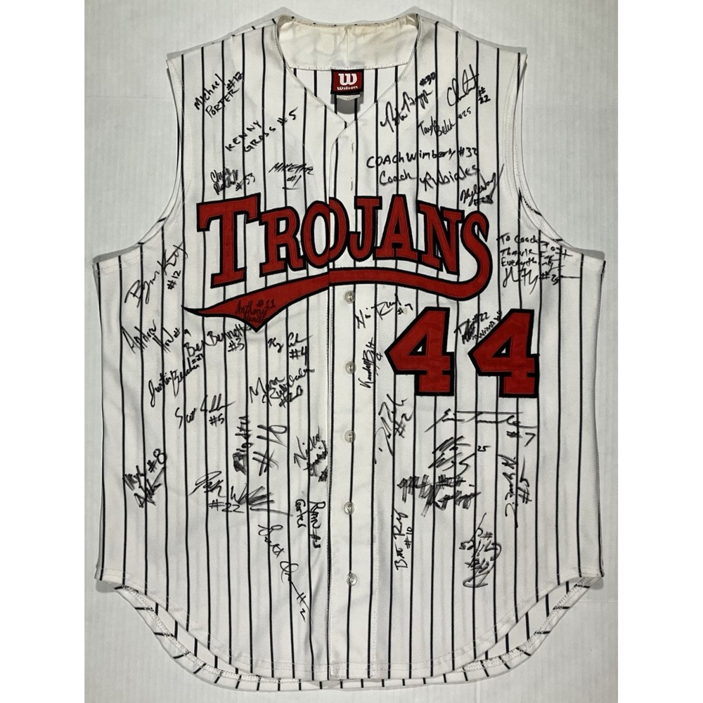Wilson Trojans Jersey Baseball Number 44 Autographed Vintage Mens Size 46